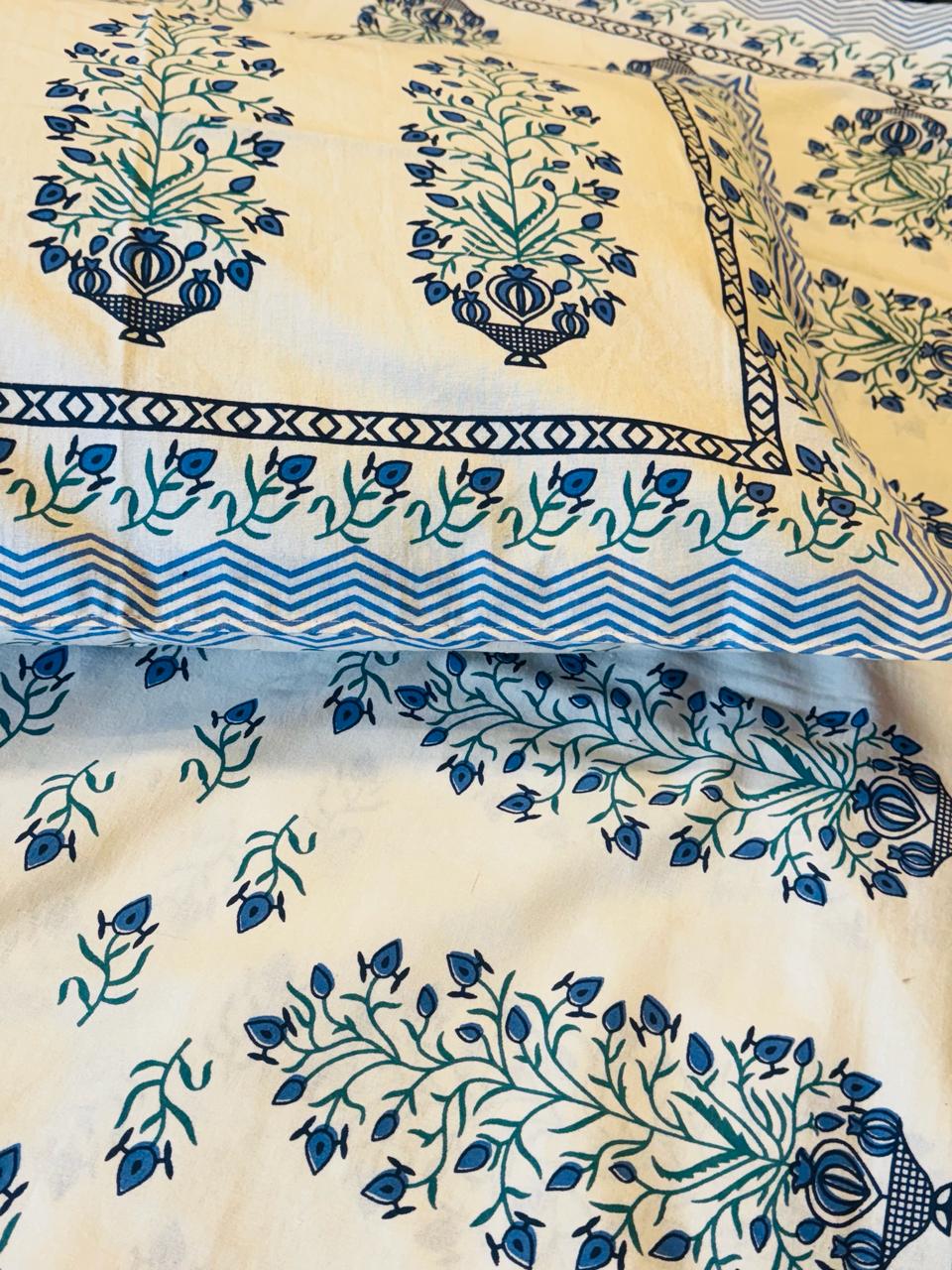 Blue fitted bedsheet Premium Bedsheet