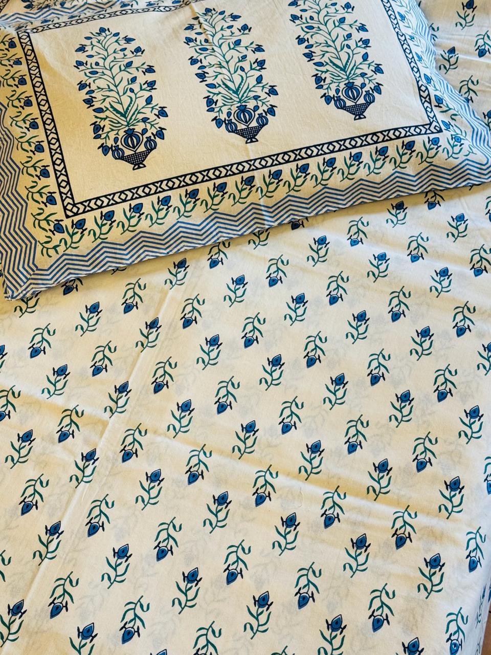 Blue fitted bedsheet Premium Bedsheet