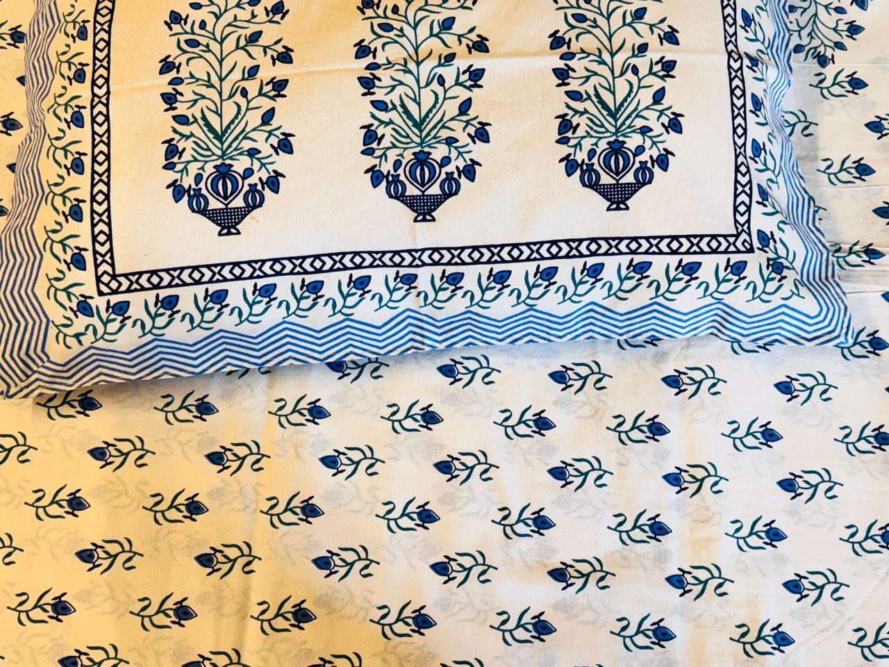 Blue fitted bedsheet Premium Bedsheet