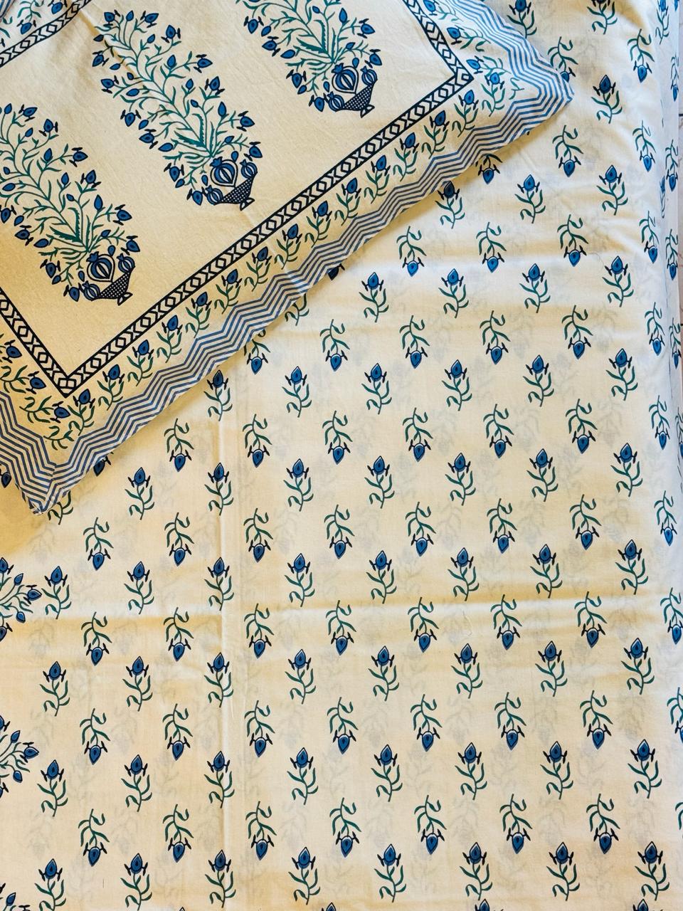 Blue fitted bedsheet Premium Bedsheet